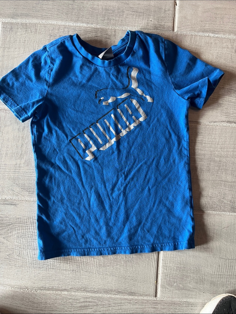 Puma Bright Blue Short Sleeve Tee with Silver Logo